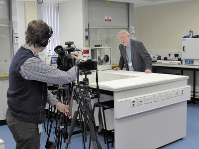 Professor Nick Braithwaite telling us all about the dangers of x-rays and how to measure the resistance of aluminium foil