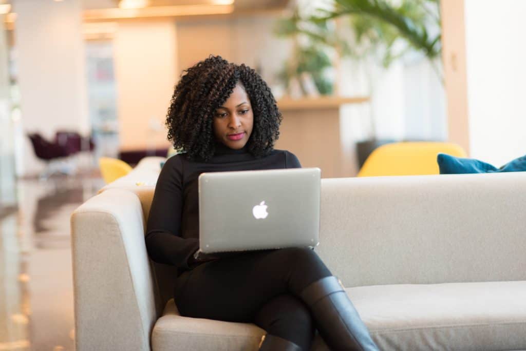 woman studying business