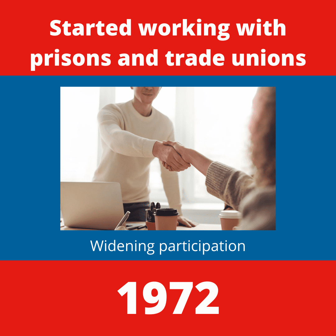 Started working with prisons and trade unions