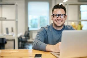 young man with glasses
