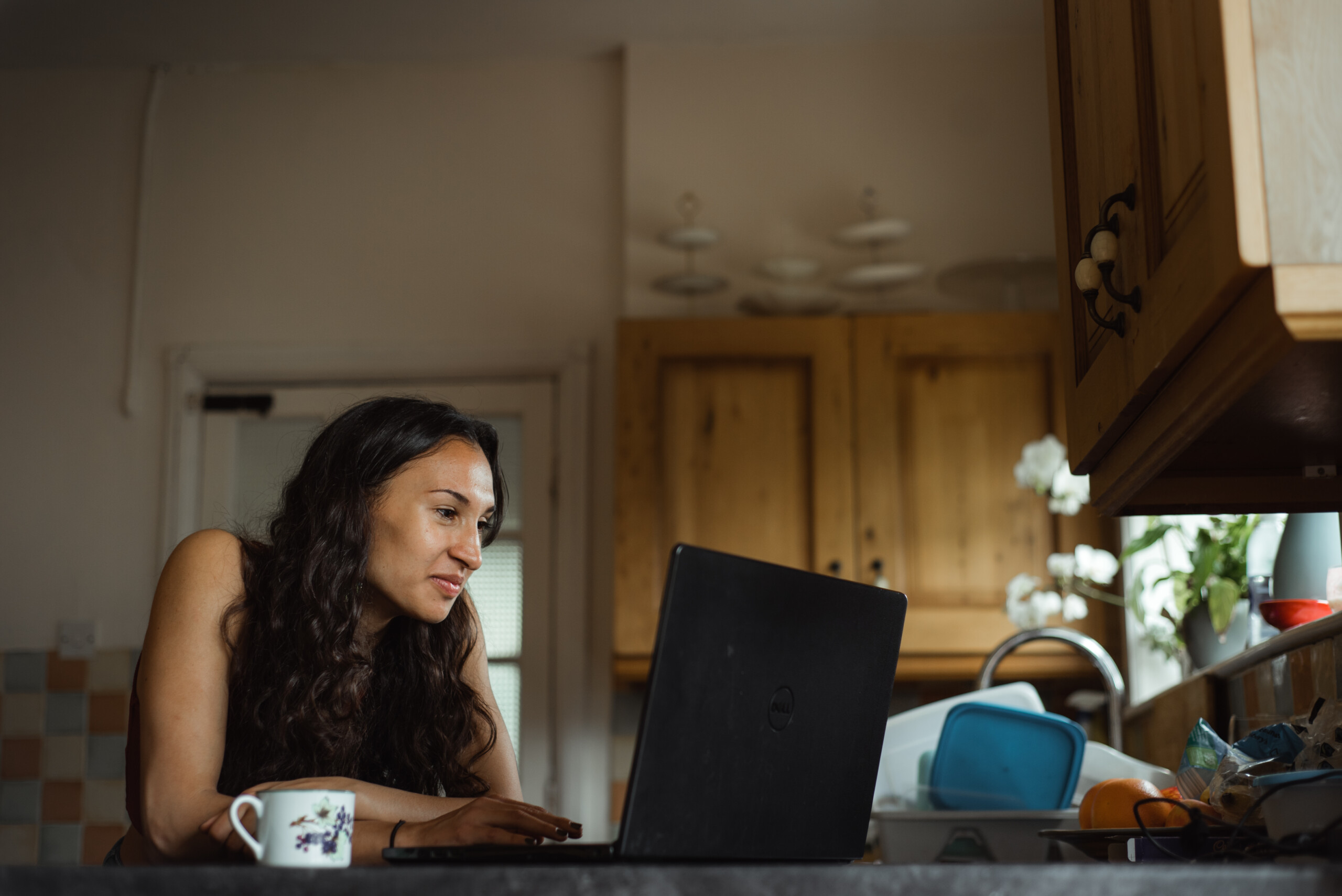 NEC student on laptop