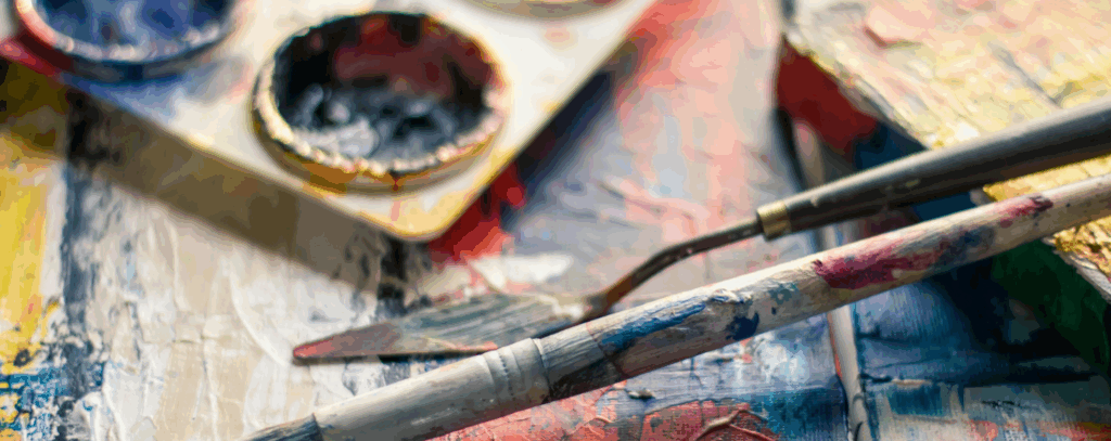 Art paint palette and art tools