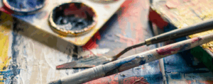 Art paint palette and art tools
