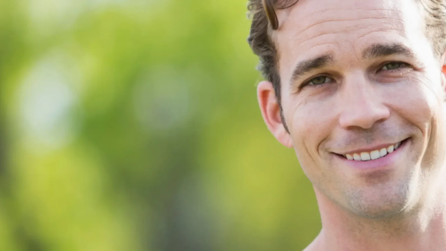 Happy middle age male profile