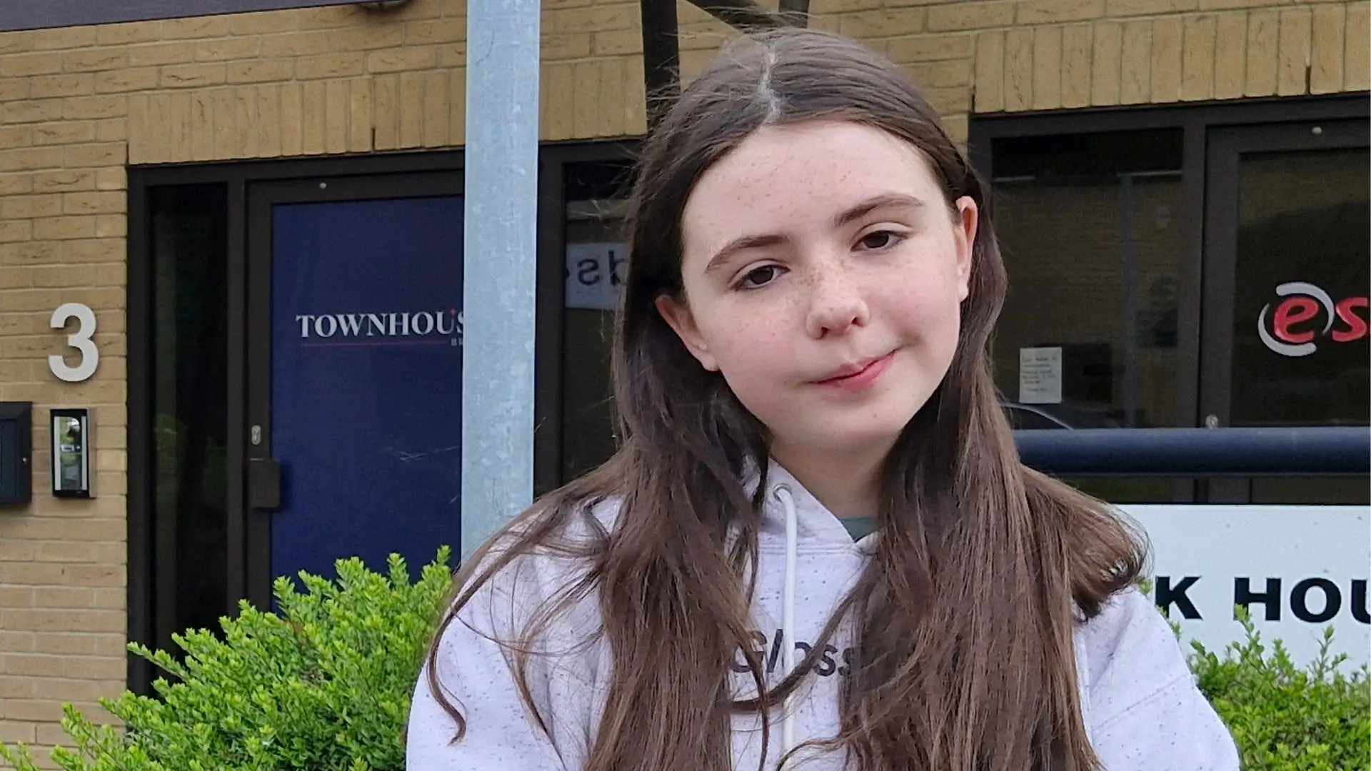 Lauren outside her exam centre where she sat her GCSE Psychology exams as a private candidate.